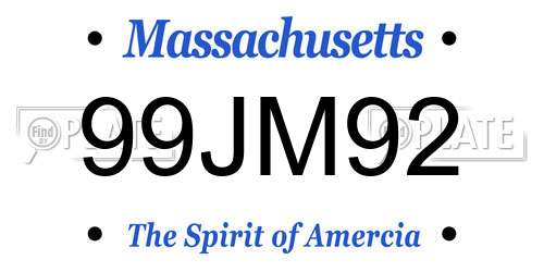 99JM92 Massachusetts License Plate