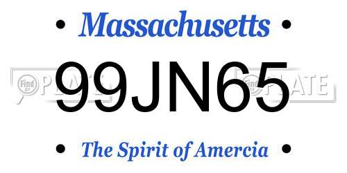 99JN65 Massachusetts License Plate
