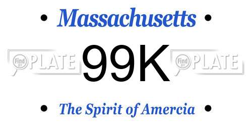 99K Massachusetts License Plate