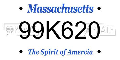 99K620 Massachusetts License Plate