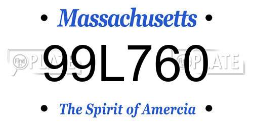 99L760 Massachusetts License Plate