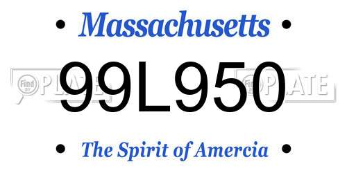 99L950 Massachusetts License Plate