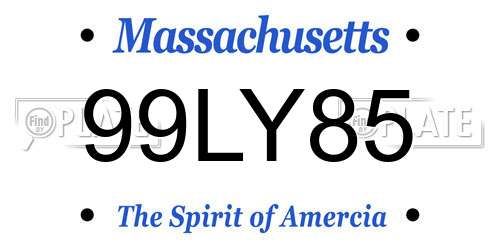 99LY85 Massachusetts License Plate