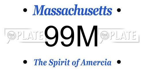 99M Massachusetts License Plate