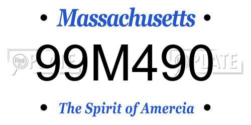 99M490 Massachusetts License Plate