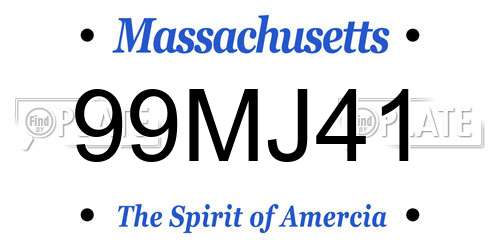 99MJ41 Massachusetts License Plate