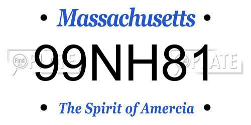 99NH81 Massachusetts License Plate