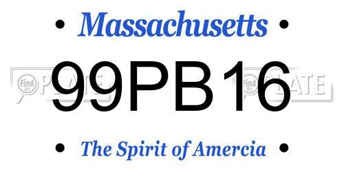 99PB16 Massachusetts License Plate
