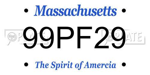 99PF29 Massachusetts License Plate