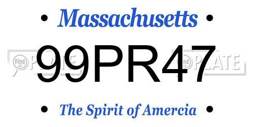 99PR47 Massachusetts License Plate