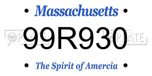 99R930 Massachusetts License Plate