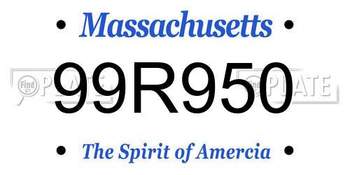 99R950 Massachusetts License Plate
