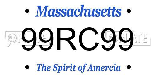 99RC99 Massachusetts License Plate