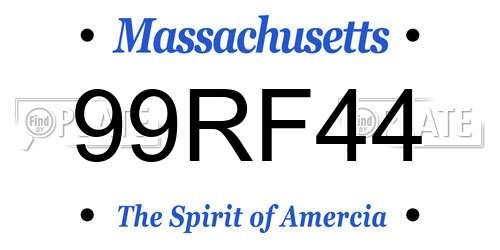 99RF44 Massachusetts License Plate