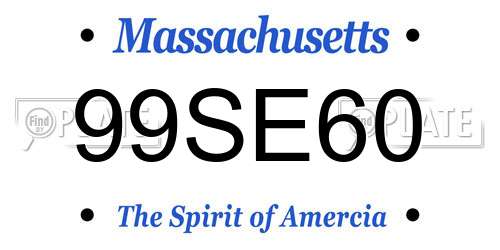 99SE60 Massachusetts License Plate