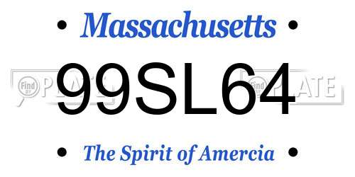 99SL64 Massachusetts License Plate