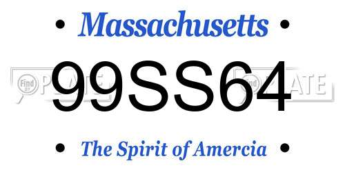 99SS64 Massachusetts License Plate