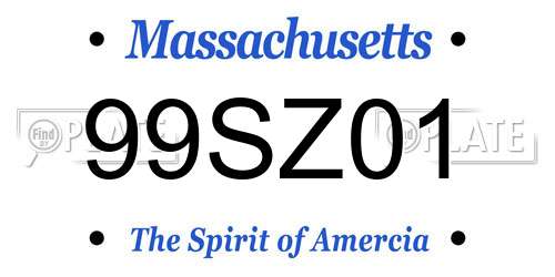 99SZ01 Massachusetts License Plate