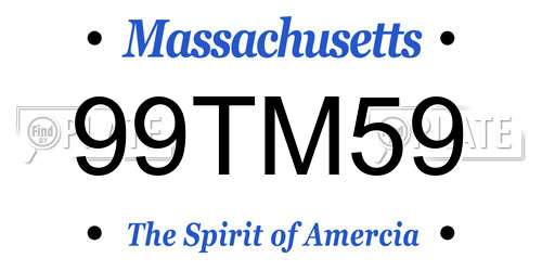 99TM59 Massachusetts License Plate