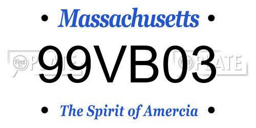99VB03 Massachusetts License Plate