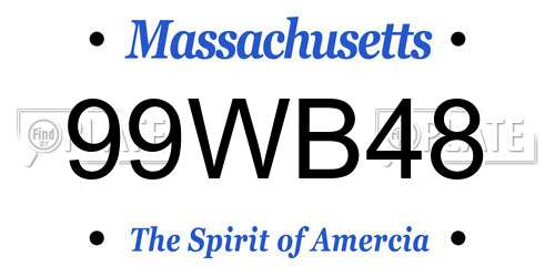 99WB48 Massachusetts License Plate