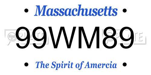 99WM89 Massachusetts License Plate