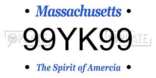 99YK99 Massachusetts License Plate