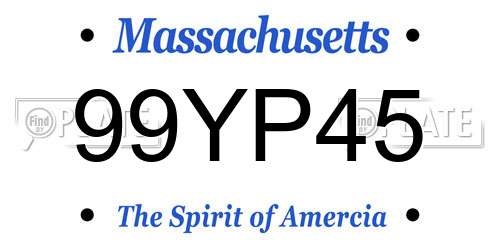 99YP45 Massachusetts License Plate