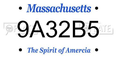 9A32B5 Massachusetts License Plate