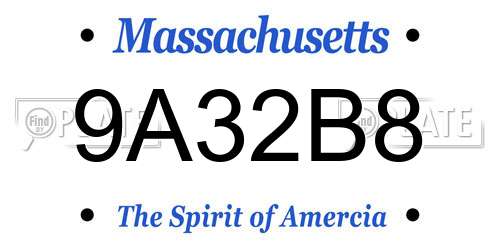 9A32B8 Massachusetts License Plate