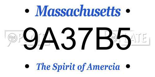 9A37B5 Massachusetts License Plate