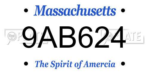 9AB624 Massachusetts License Plate