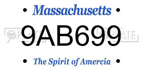 9AB699 Massachusetts License Plate