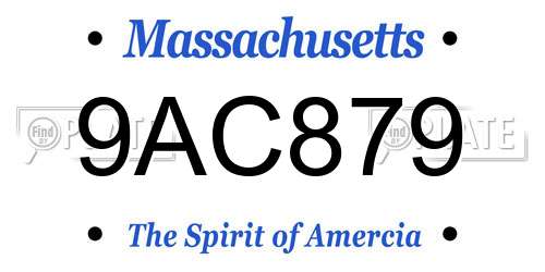 9AC879 Massachusetts License Plate