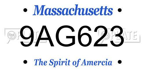9AG623 Massachusetts License Plate