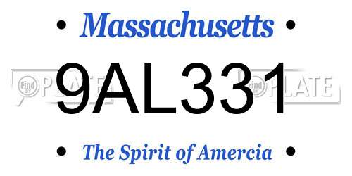 9AL331 Massachusetts License Plate
