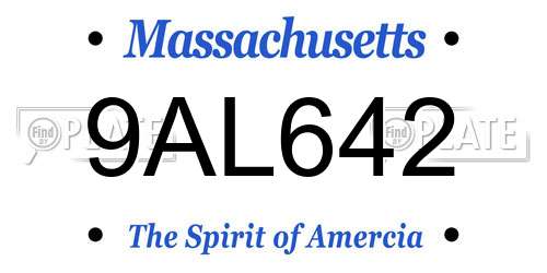 9AL642 Massachusetts License Plate