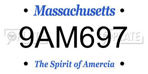 9AM697 Massachusetts License Plate