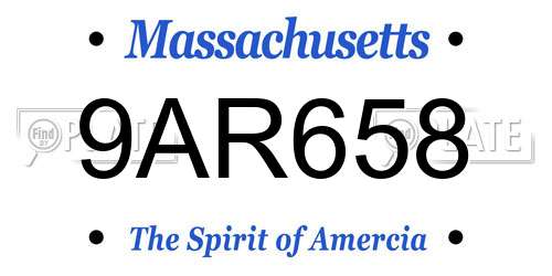 9AR658 Massachusetts License Plate