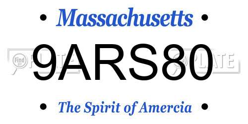 9ARS80 Massachusetts License Plate