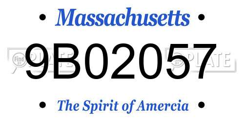 9B02057 Massachusetts License Plate
