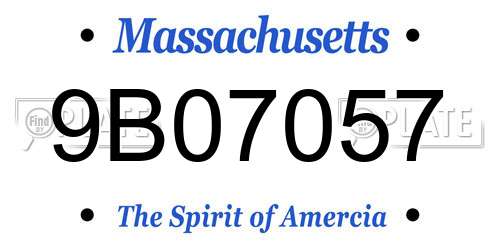 9B07057 Massachusetts License Plate