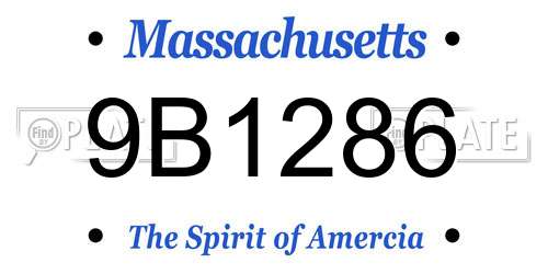 9B1286 Massachusetts License Plate