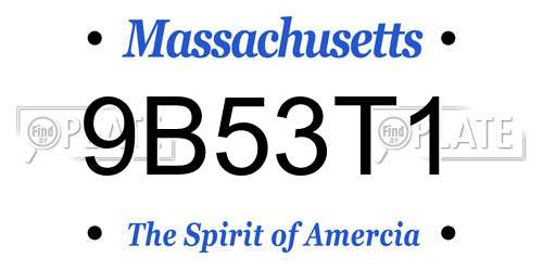 9B53T1 Massachusetts License Plate