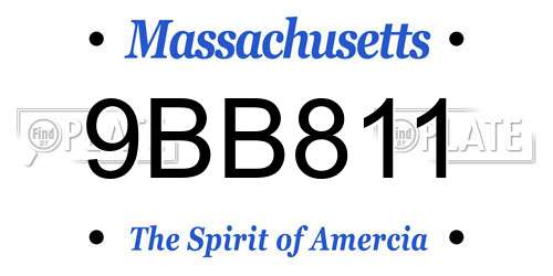 9BB811 Massachusetts License Plate