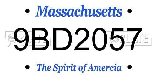 9BD2057 Massachusetts License Plate