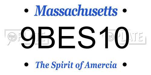 9BES10 Massachusetts License Plate