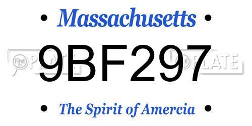 9BF297 Massachusetts License Plate