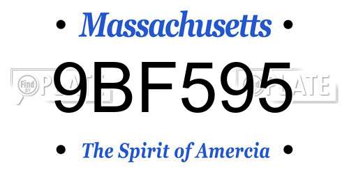 9BF595 Massachusetts License Plate