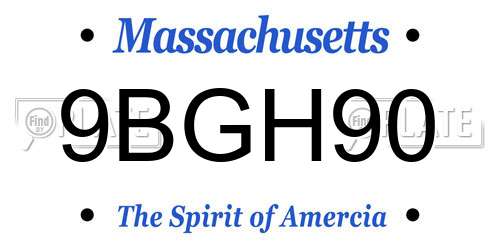 9BGH90 Massachusetts License Plate